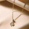 Lant cu pandantiv trifoi cu diamante de 0.10ct