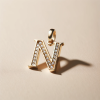 Pandantiv litera N cu diamante de 0.12ct