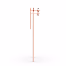 Cercei din aur roz cu tije lungi și design minimalist
