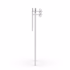 Cercei din aur alb cu tije lungi și design minimalist