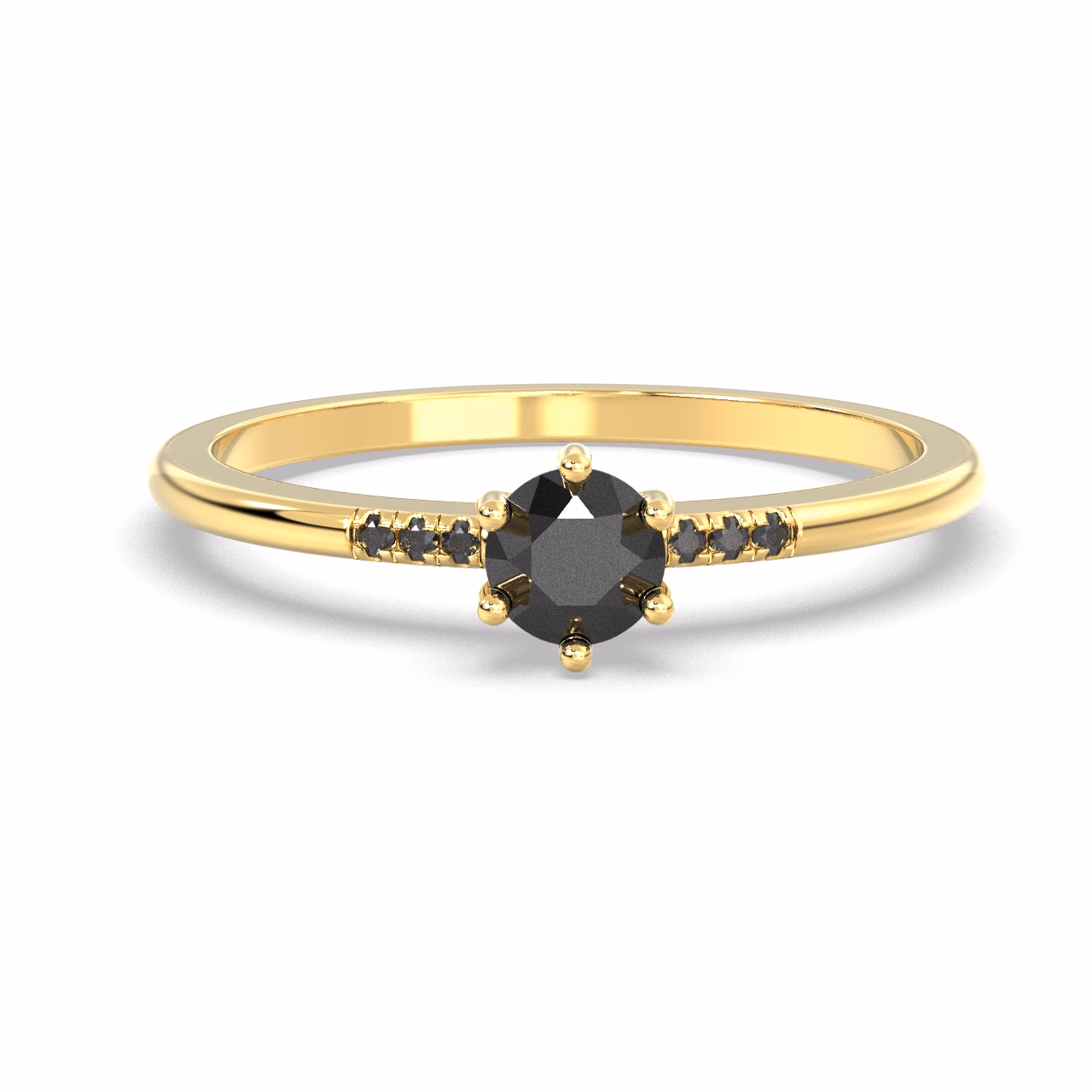 Inel cu diamante negre