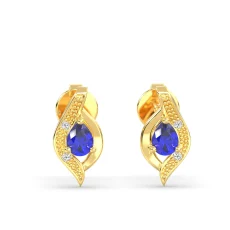 Cercei cu safire si diamante lab de 0.016ct