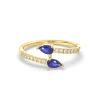 Inel cu safire si diamante lab de 0.12ct