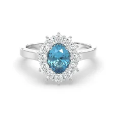Inel cu topaz si diamante naturale de 0.70ct