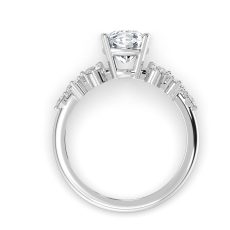 Inel din aur de 14K cu diamant lab de 3.49ct