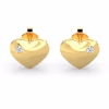 Cercei din aur in forma de inima cu diamante naturale de 0.06ct