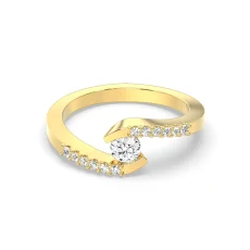 Inel din aur de 14K cu diamante naturale de 0.36ct