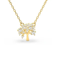 Pandantiv din aur Copacul Vieții cu diamante lab de 0.22ct