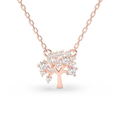 Pandantiv din aur Copacul Vieții cu diamante lab de 0.22ct