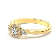 Alternative view of Inel din aur 18K cu diamant lab pară de 0.35ct