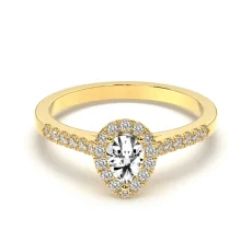 Inel din aur 18K cu diamant lab pară de 0.35ct