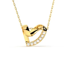 Pandantiv inimă din aur cu diamante lab de 0.32ct