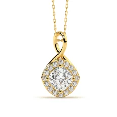 Pandantiv din aur cu diamant lab central de 1.42ct
