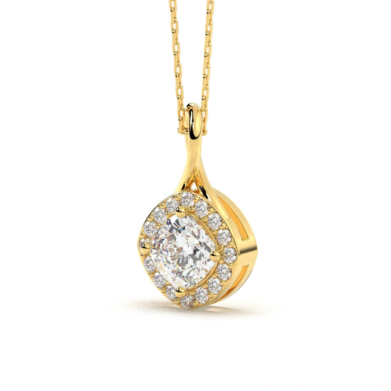 Pandantiv din aur cu diamant lab central de 1.42ct - imagine 2