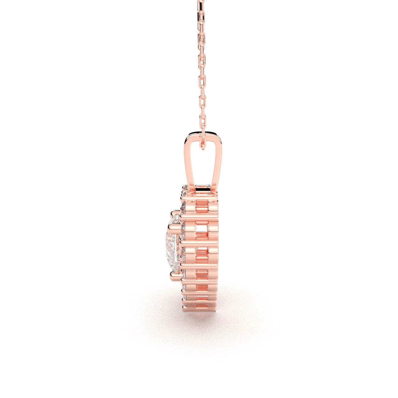 Pandantiv inimioara din aur cu diamant lab central de 0.93ct - imagine 6
