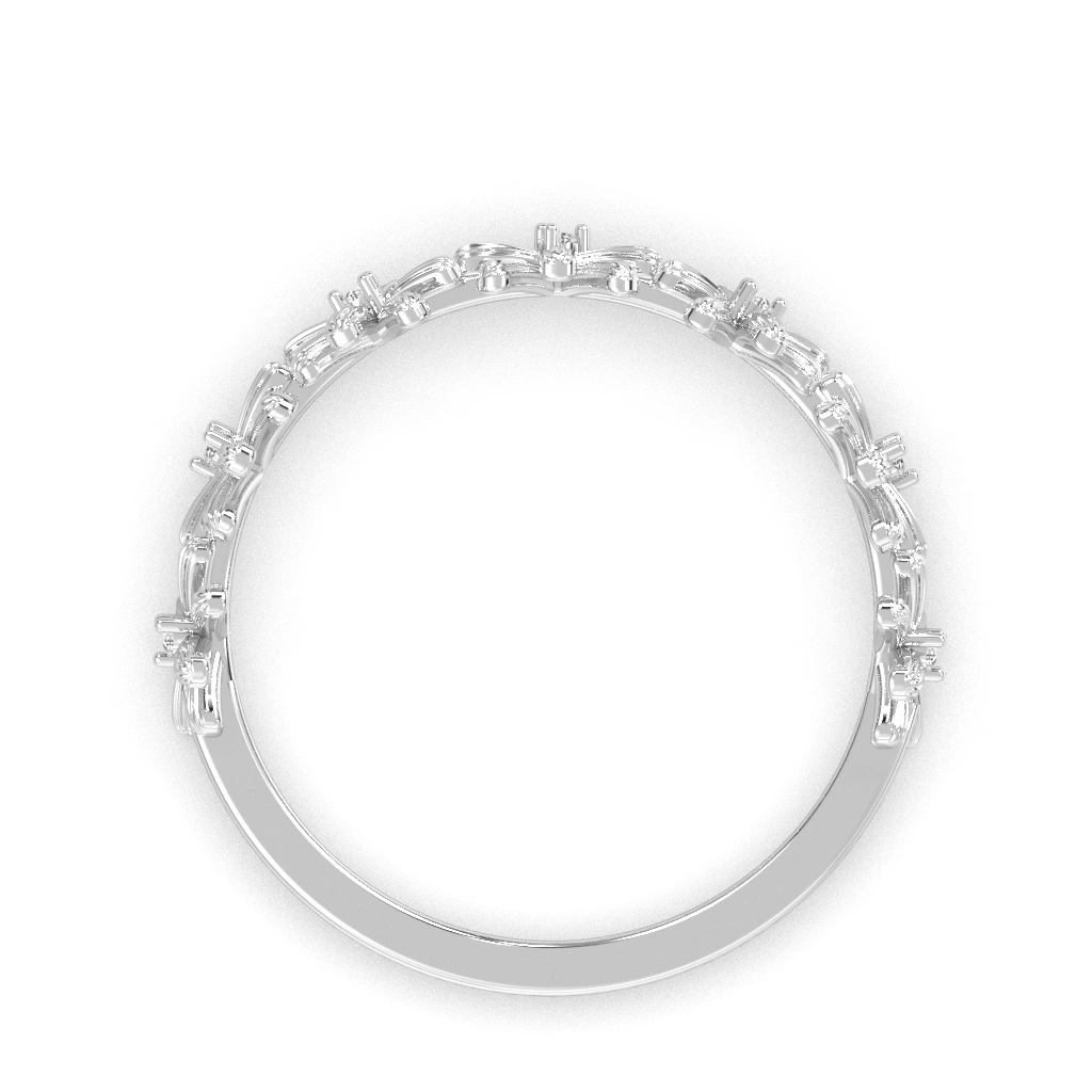 Inel din aur de 14K cu detalii florale si diamante naturale - imagine 9