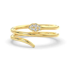 Inel model şarpe din aur de 14K cu diamante lab de 0.06ct