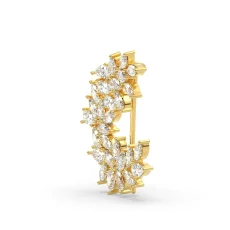 Alternative view of Brosa model floral tip semiluna din aur cu diamante de 1.92ct