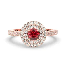 Inel model halo din aur 18K cu diamante lab de 0.55ct