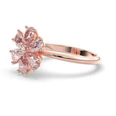 Alternative view of Inel model floral din aur 18K cu diamante lab roz de 1.55ct