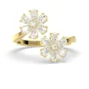 Inel model floral dublu din aur 14K cu diamante lab de 1.38ct