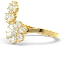 Alternative view of Inel model floral dublu din aur 14K cu diamante lab de 1.38ct