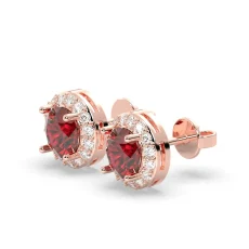 Alternative view of Cercei model halo din aur cu rubin si diamante de 2.46ct