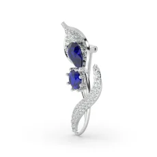 Alternative view of Brosa model floral din aur cu safir si diamante de 0.90ct